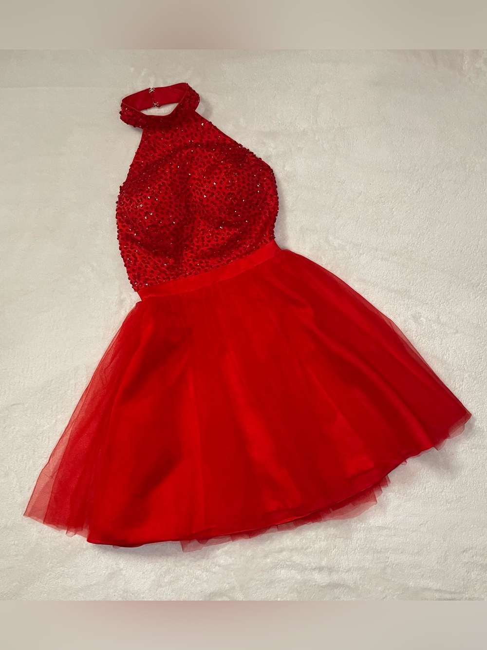 Red Sequin Halter Neck Show Girl Dress size XS/S